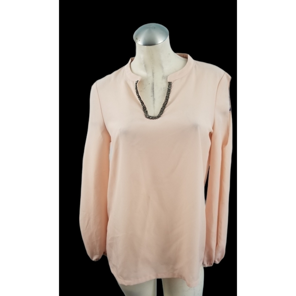 Juicy Couture Size M Pink Embellished Cold Shoulder Top Blouse